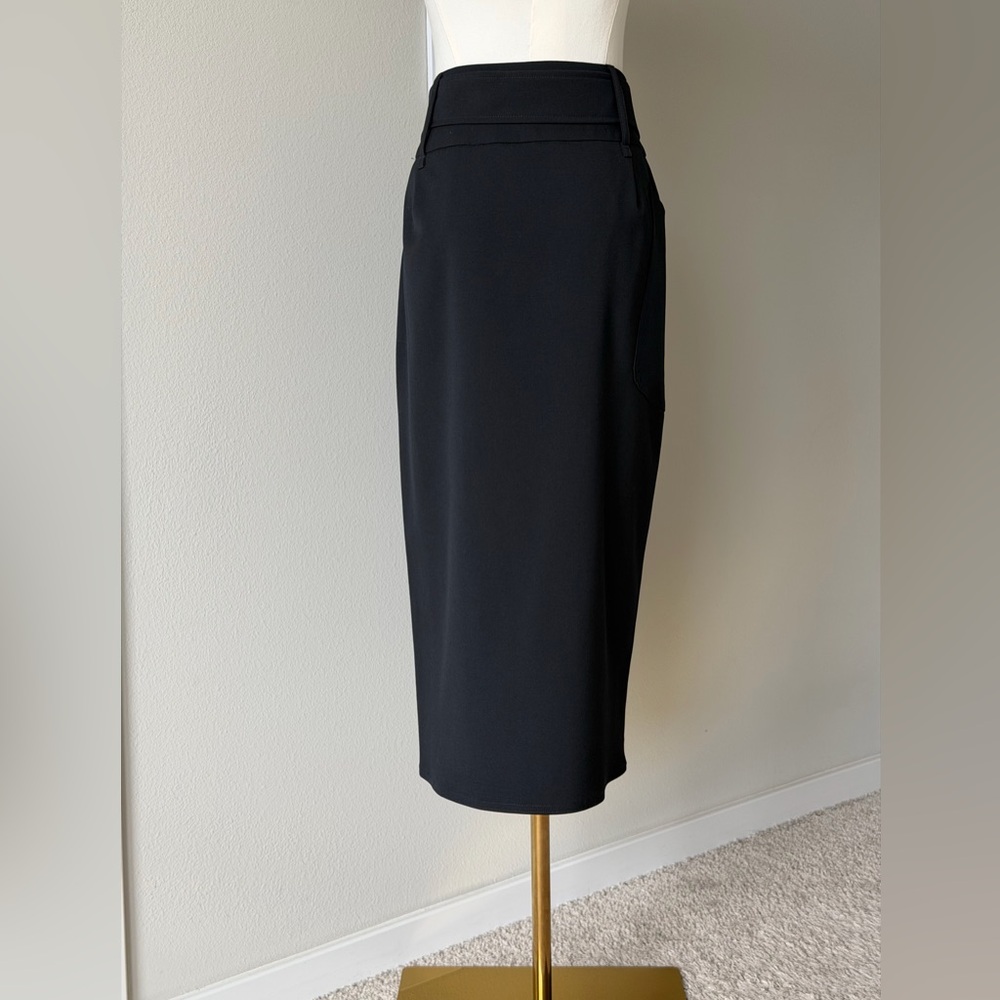 MaxMara Luxe Virgin Wool Fox Wrap Black Pencil Skirt-Made in Italy - 10(M) - Picture 3 of 14